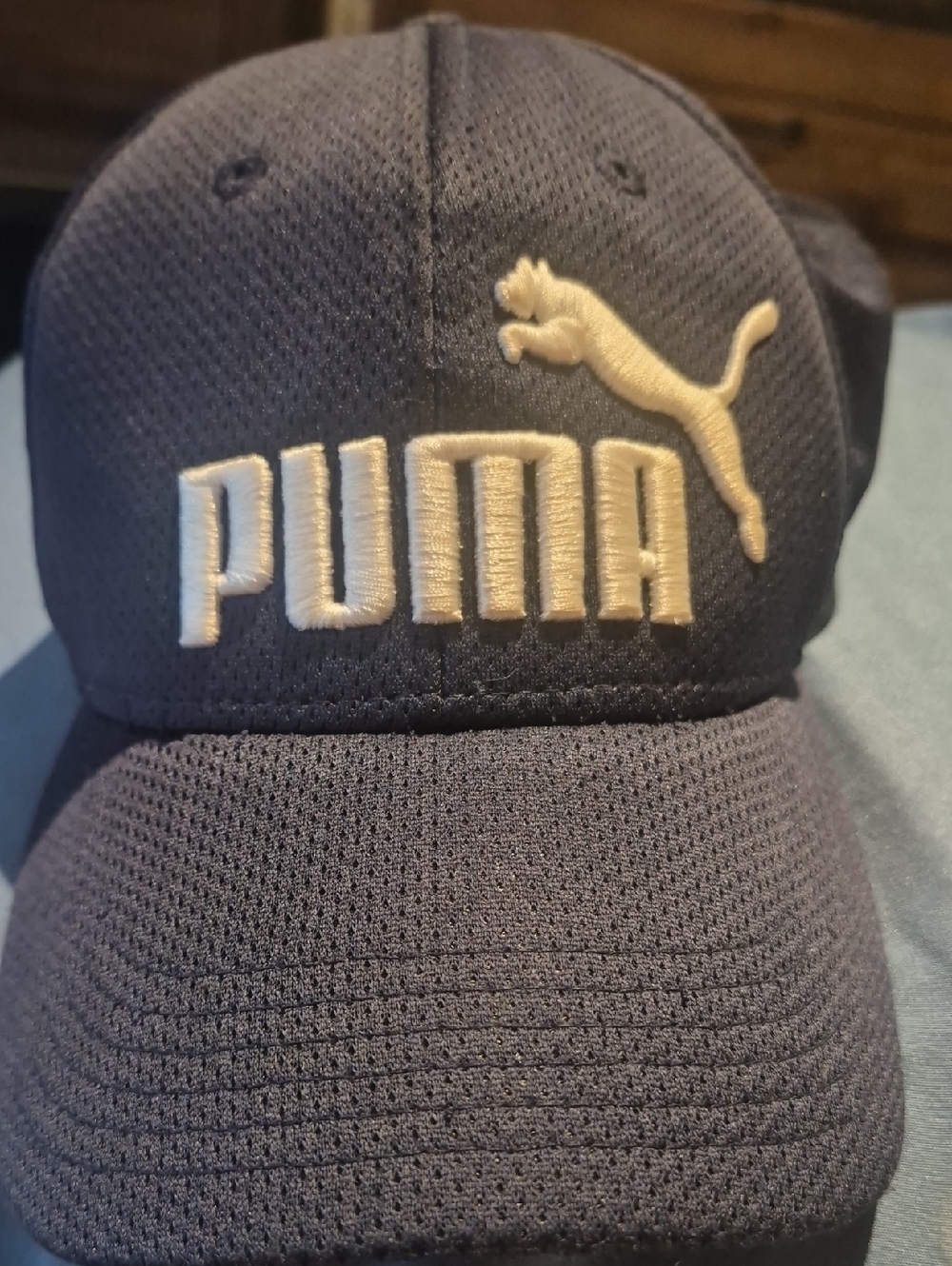 Puma Navy Mesh Baseball Cap with Cream Logo
